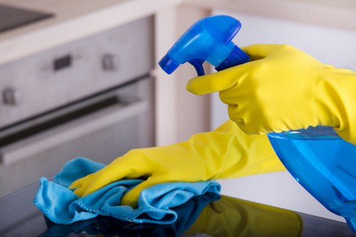 Professional Barnes oven cleaning team using PPE and careful procedures