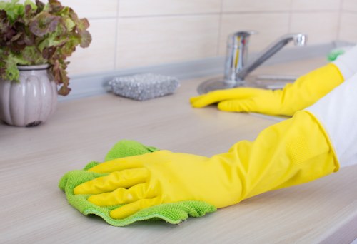 Local cleaning team servicing a Barnes property with careful attention