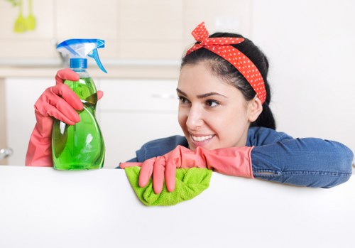 Detailed post-construction cleaning of kitchen surfaces in Barnes after renovation work